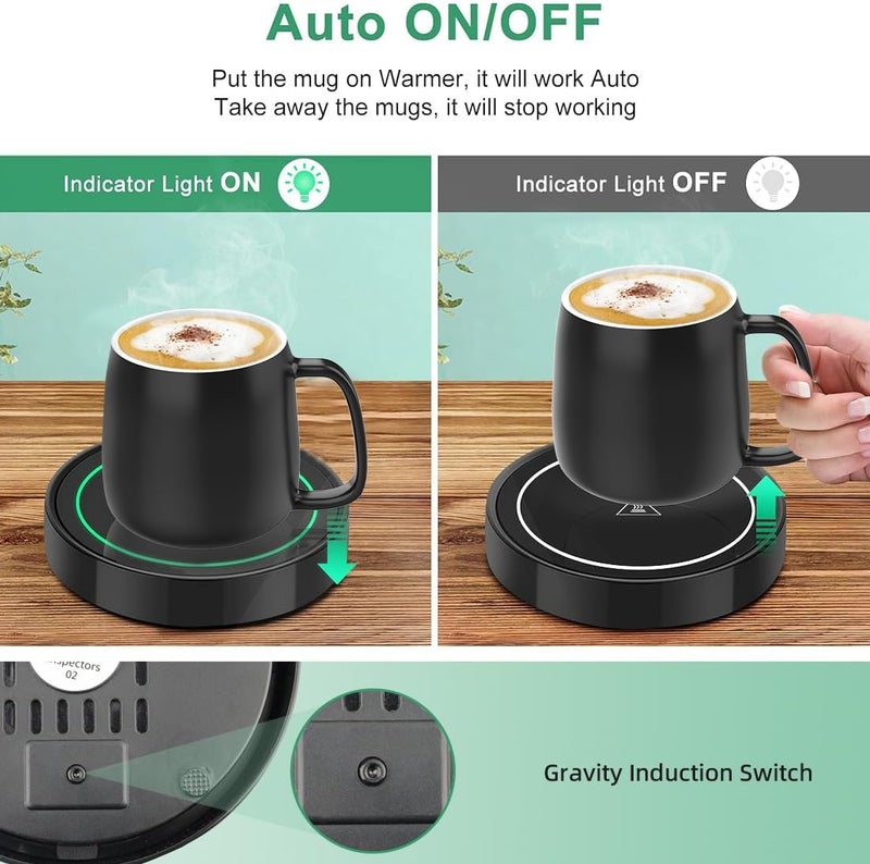Dimux Coffee Mug Warmer with Automatic Gravity Switch,Electric Beverage Warmers for Office Home Desk Use, Smart Cup Warmer Thermostat Coaster Apply to Hot Coffee,Tea Espresso Milk Candle Wax On/Off - Image 2